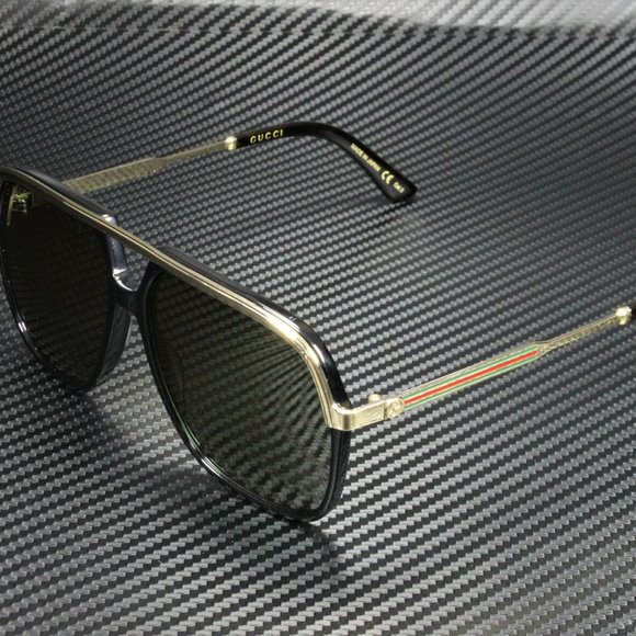 Gucci Black Green 57mm Sunglasses